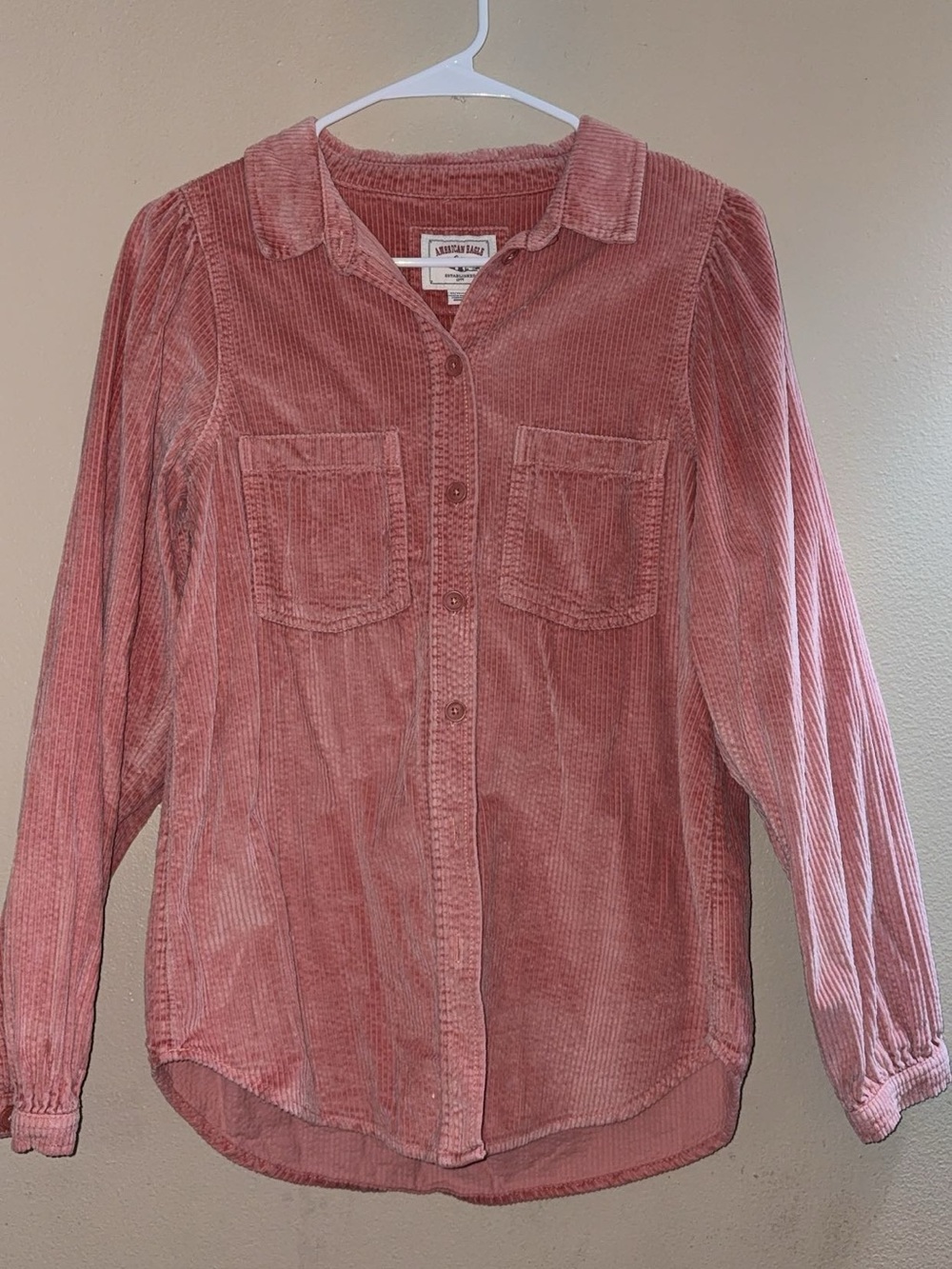 American Eagle Outfitters Rose Corduroy Button-Down Shirt